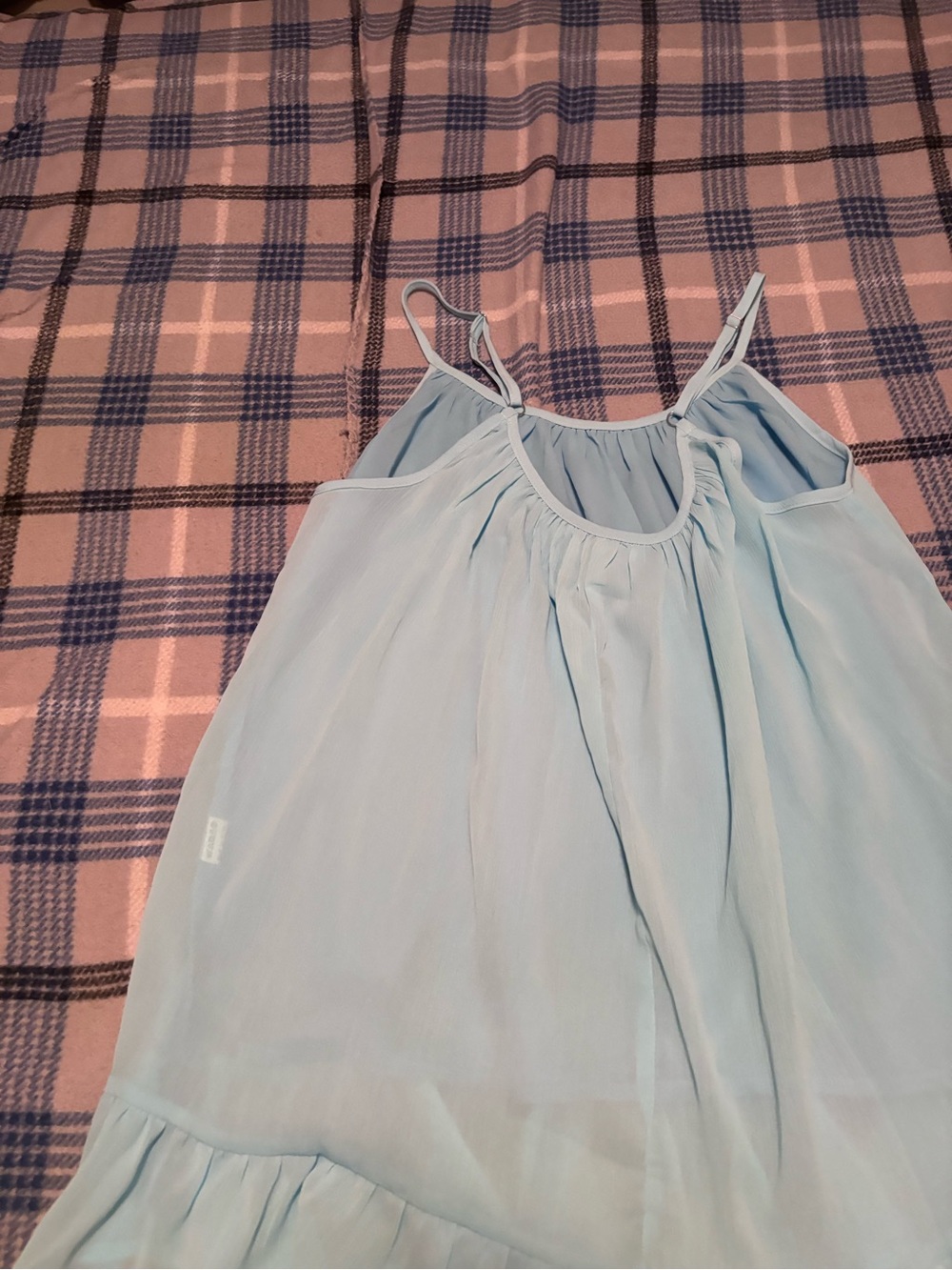 Light Blue Women's Spaghetti Strap Chiffon Tank Top